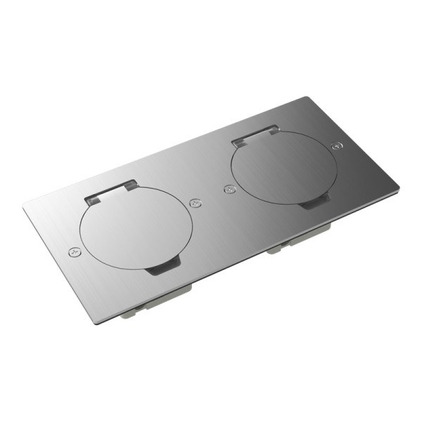 Лючок Surface 4 мод. (2 мод. 45х45 мм.),  круглая крышка,  полированное серебро,  IP44