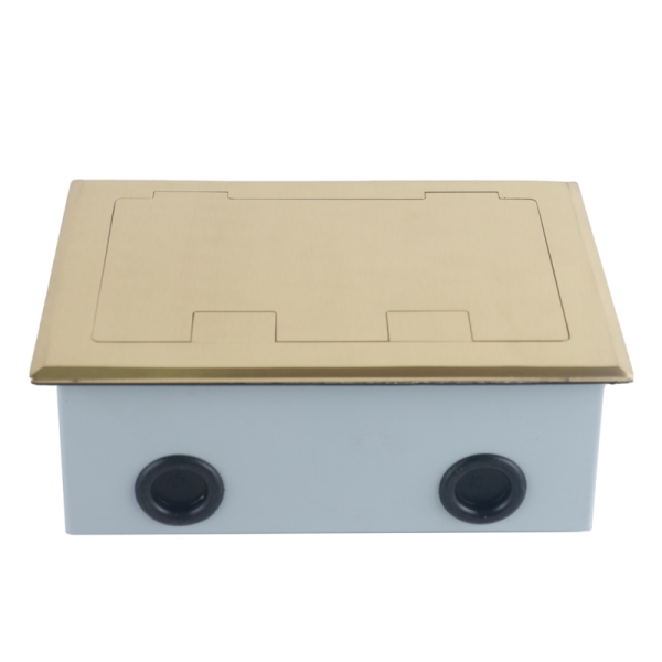 Лючок в пол 6 мод. (2 мод. 45х45 мм. + 2 мод. 22.5х45 мм.),  латунь,  (с уст. набором)