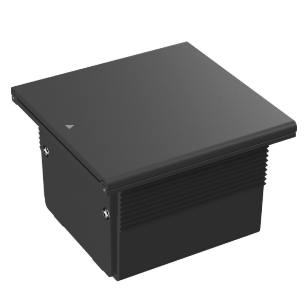 Настольный встраиваемый розеточный блок,  сдвижная крышка Slider 2 мод. (1 мод. 45х45),  черный