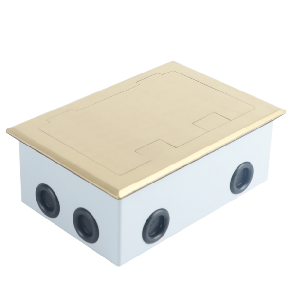 Лючок в пол 6 мод. (2 мод. 45х45 мм. + 2 мод. 22.5х45 мм.),  латунь,  (с уст. набором)