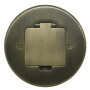 Лючок Surface 2 мод. (1 мод. 45х45 мм.),   круглый,  античная латунь,  IP44,  (с уст. набором)