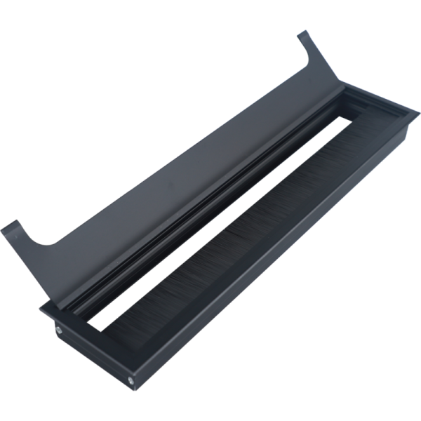 Кабельный громмет (лючок) в стол,  350*80мм,  цвет: черный