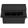 Настольный встраиваемый розеточный блок с откидной крышкой Spread 6 мод. (3 мод. 45х45),  черный