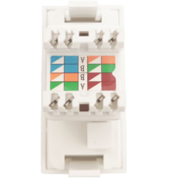 Розетка DEC RJ45 UTP кат.6a,  1мод.,  бел. (22.5х45мм)