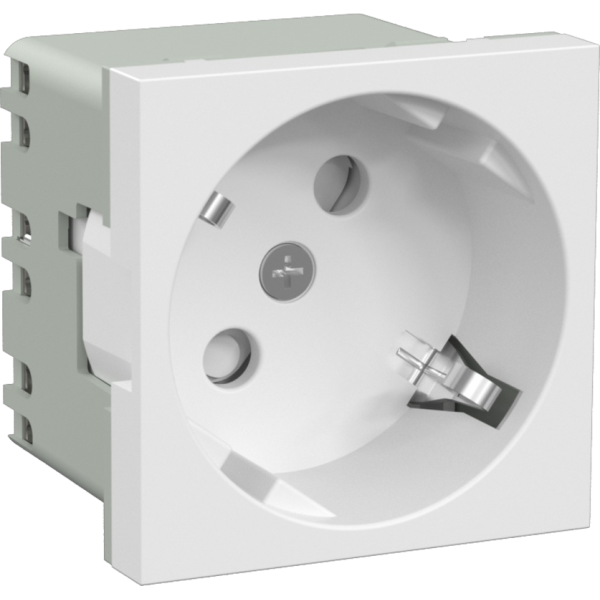 Розетка 2К+З нем.ст.,  45 гр.,  с з/ш,  пл.,  бел. (45х45мм),  соединительный адаптер,  серия (тип)