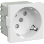 Розетка 2К+З нем.ст.,  45 гр.,  с з/ш,  пл.,  бел. (45х45мм),  соединительный адаптер,  серия (тип)