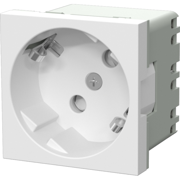 Розетка 2К+З нем.ст.,  45 гр.,  с з/ш,  пл.,  бел. (45х45мм),  соединительный адаптер,  серия (тип)