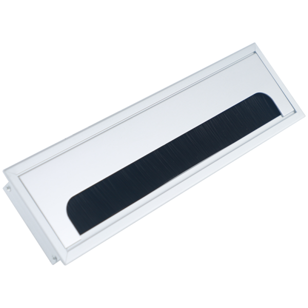 Кабельный громмет (лючок) в стол,  280*80мм,  цвет: серебро