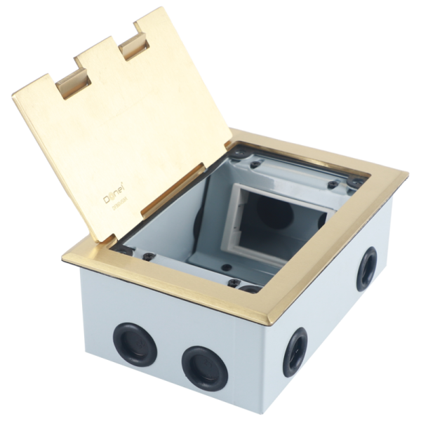 Лючок в пол 6 мод. (2 мод. 45х45 мм. + 2 мод. 22.5х45 мм.),  латунь,  (с уст. набором)