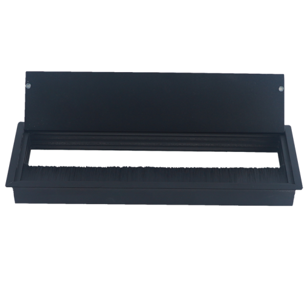 Кабельный громмет (лючок) в стол,  286*101мм,  цвет: черный