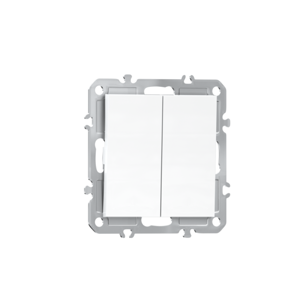 Выключатель 2-клавишный,  10 A 250 В,  глянцевый белый Donel A07