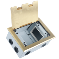 Лючок в пол 6 мод. (2 мод. 45х45 мм. + 2 мод. 22.5х45 мм.),  латунь,  (с уст. набором)