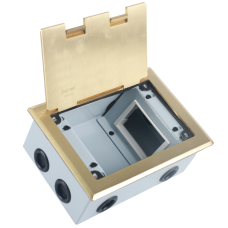 Лючок в пол 6 мод. (2 мод. 45х45 мм. + 2 мод. 22.5х45 мм.),  латунь,  (с уст. набором)