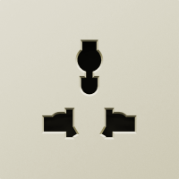 Накладка для  розетки мультистандарт,  со шторками 16A 250 В~,  шампань,  серия А07