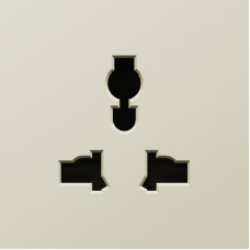 Накладка для  розетки мультистандарт,  со шторками 16A 250 В~,  шампань,  серия А07