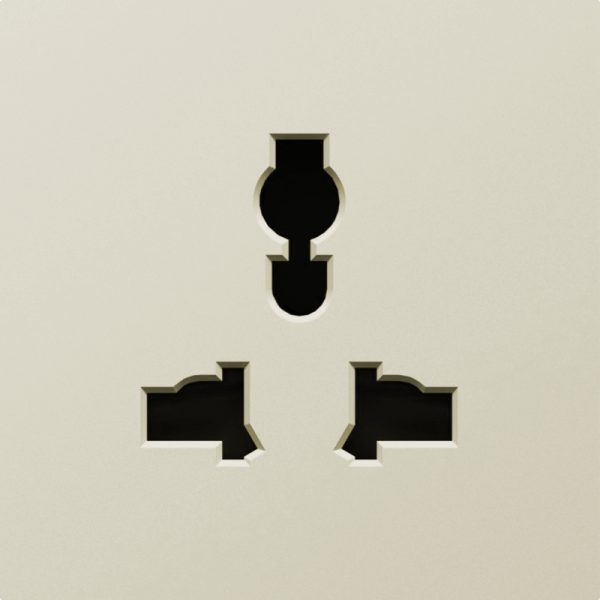 Накладка для  розетки мультистандарт,  со шторками 16A 250 В~,  шампань,  серия А07