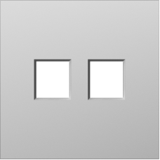 Накладка 2-я для розеток RJ45, TV, SAT,  сталь,  серия S08
