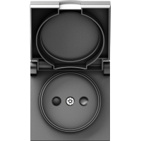 Накладка для розетки без заземления,  с крышкой,  16A 250 В~,  сталь,  серия A07