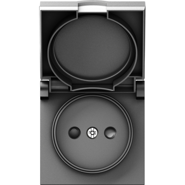 Накладка для розетки без заземления,  с крышкой,  16A 250 В~,  сталь,  серия A07