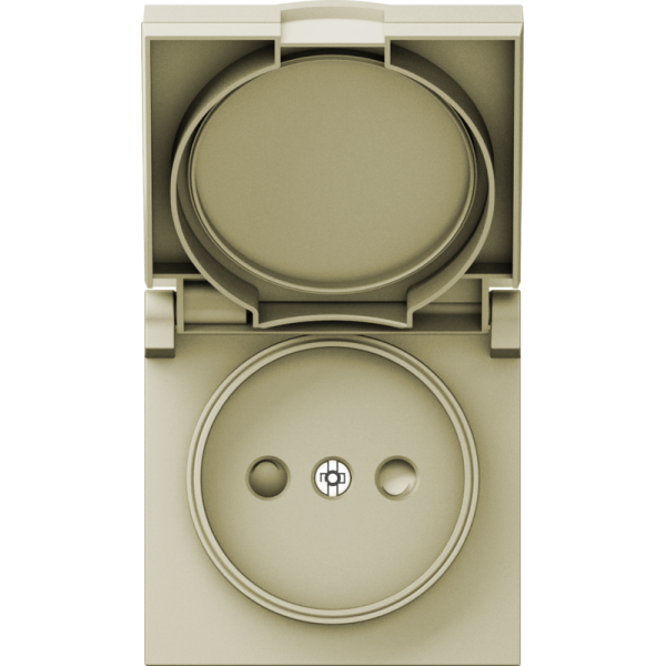 Накладка для розетки без заземления,  с крышкой,  16A 250 В~,  шампань,  серия A07