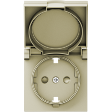 Накладка для розетки Schuko с заземлением,  с крышкой,  16A 250 В~,  шампань,  серия A07