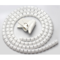 Пластиковый органайзер для кабеля,  диаметр 28мм,  длина 2м,  белый