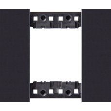 Декоративная рамка 2 модуля,  черное матовое стекло