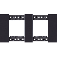 Декоративная рамка 2+2 модуля,  черное матовое стекло