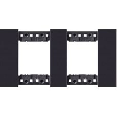 Декоративная рамка 2+2 модуля,  черное матовое стекло