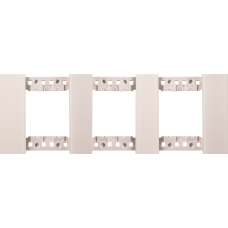 Декоративная рамка 2+2+2 модуля,  стекло матовое кашемир