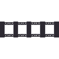 Декоративная рамка 2+2+2+2 модуля,  черное матовое стекло