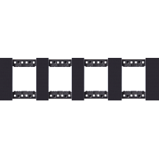 Декоративная рамка 2+2+2+2 модуля,  черное матовое стекло