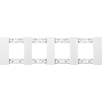 Декоративная рамка 2+2+2+2 модуля,  белое матовое стекло