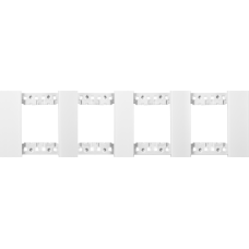 Декоративная рамка 2+2+2+2 модуля,  белое матовое стекло