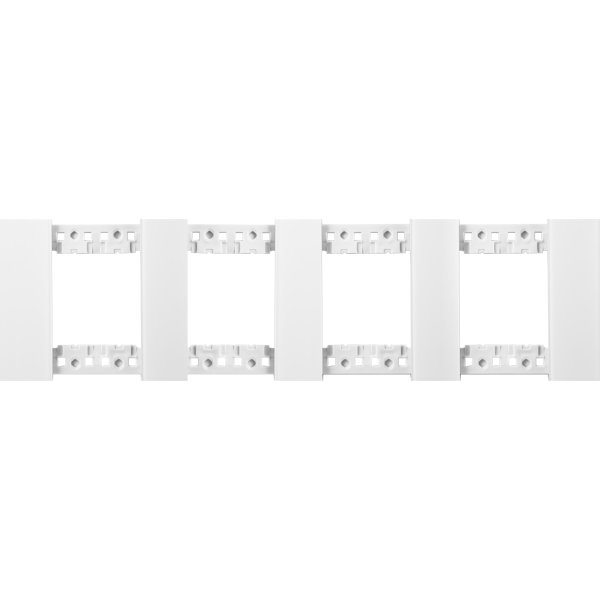Декоративная рамка 2+2+2+2 модуля,  белое матовое стекло