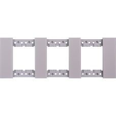 Декоративная рамка 2+2+2 модуля,  серое матовое стекло