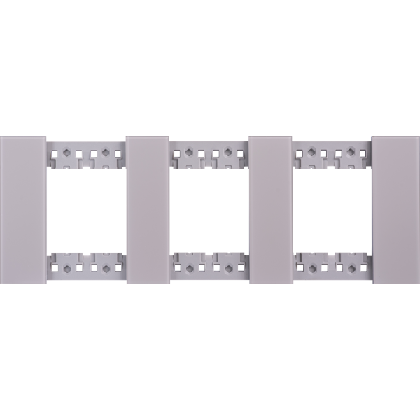 Декоративная рамка 2+2+2 модуля,  серое матовое стекло