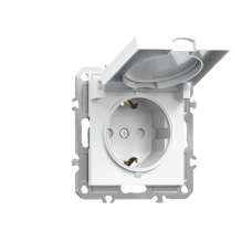Розетка 220В с заземлением 1-я,  со шторками,  с крышкой,  16А,  на винтах,  мокко Donel A07