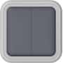 Переключатель 2-клавишный накладной,  цвет серый,  IP55,  серия W55