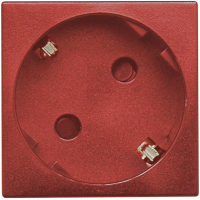 Розетка 2К+З нем.ст.,  45 гр.,  с з/ш,  крас. матовая (45х45мм),  серия (тип) DF6