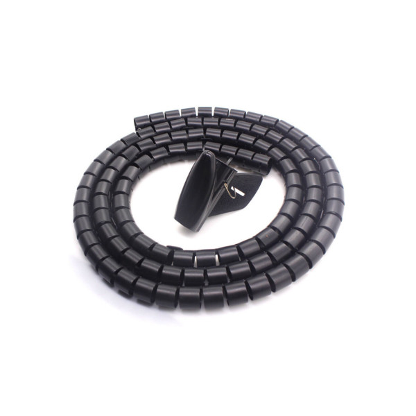 Пластиковый органайзер для кабеля,  диаметр 28мм,  длина 2м,  черный