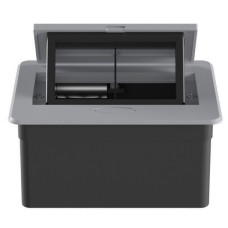 Настольный встраиваемый выдвижной розеточный блок Spring 4 мод. (2 мод. 45х45),  алюминий