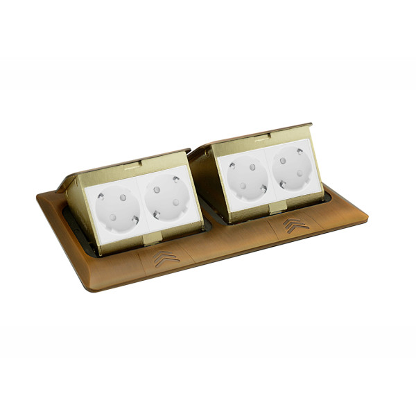 Выдвижной блок Snap 8 (4+4) мод. античная латунь (с уст. набором)