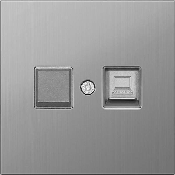 Накладка для розетки RJ45/RJ11,  одиночная,  никель,  серия R98 METAL