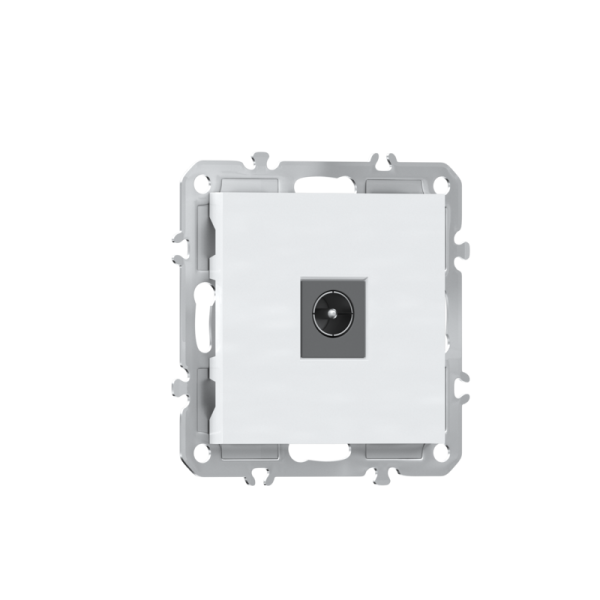 Розетка TV-SAT 1 Вых.:0-2400 МГц,  глянцевый белый Donel A07