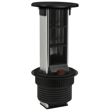 Настольный встраиваемый выдвижной розеточный блок Vertical 6 мод. (3 мод. 45х45),  черный