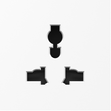 Накладка для  розетки мультистандарт,  со шторками 16A 250 В~,  глянцевый белый,  серия A07