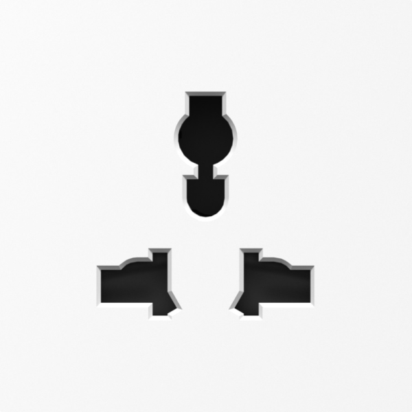 Накладка для  розетки мультистандарт,  со шторками 16A 250 В~,  глянцевый белый,  серия A07