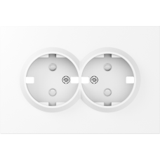 Накладка для розетки 2-й с заземлением,  со шторками 16A 250 В~,  глянцевый белый,  серия A07