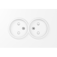 Накладка для розетки 2-й без заземления,  со шторками 16A 250 В~,  глянцевый белый,  серия A07